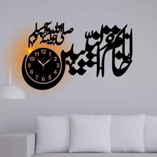 "Black Calligraphy Wall Clock - A Touch of Sophistication"