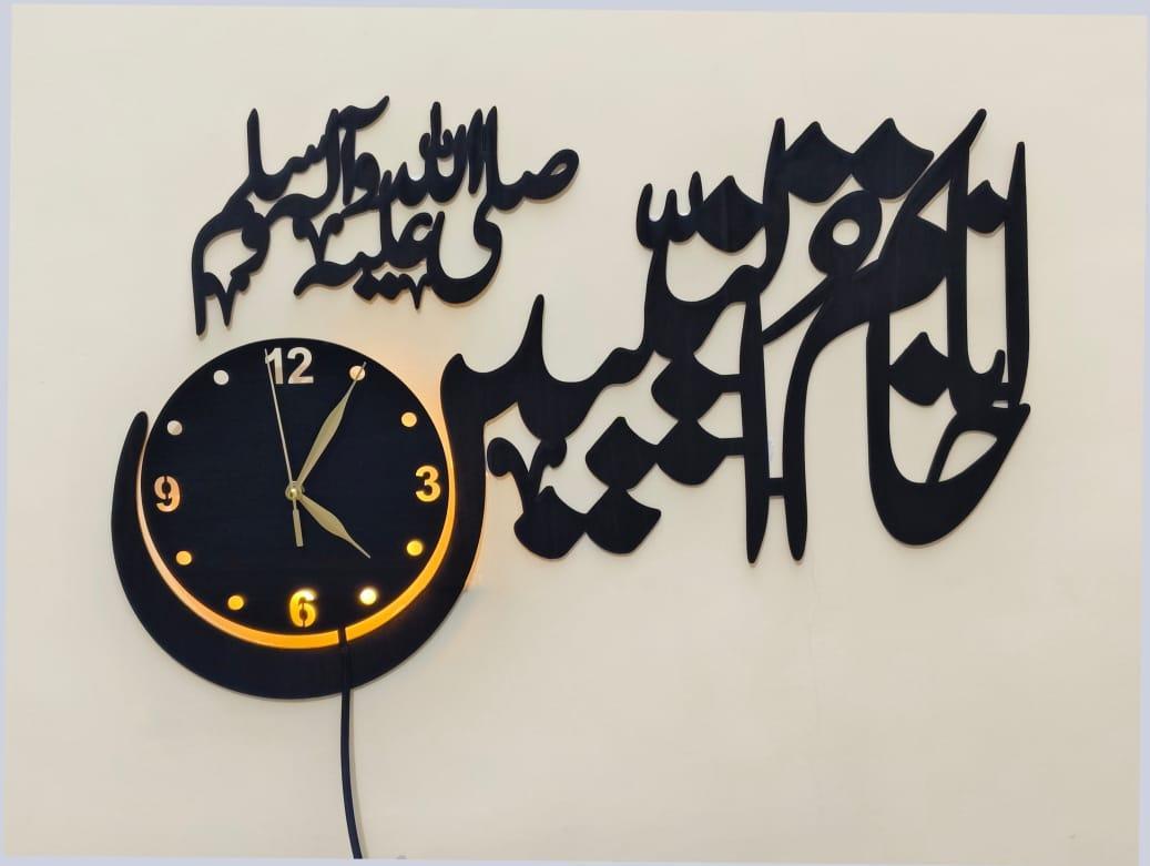 "Black Calligraphy Wall Clock - A Touch of Sophistication"